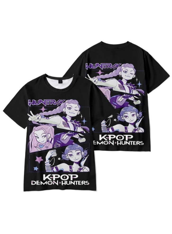 New Arrival 3D Graphic Print T-Shirt KPop Demon Hunters Anime Tee Short Sleeve Casual Top for Adults and Kids - Image 1